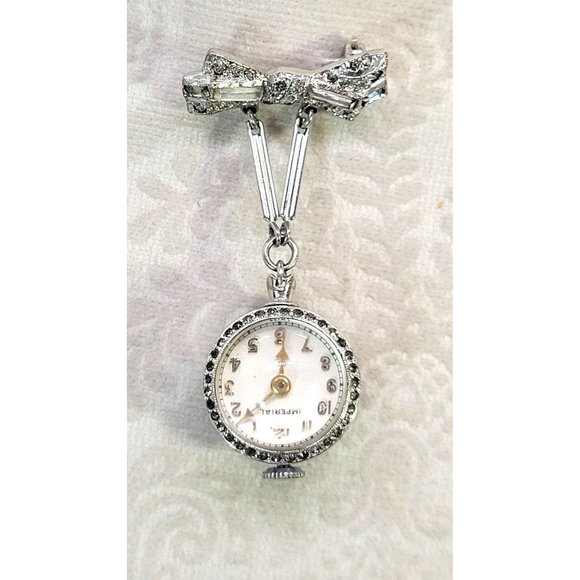Stunning womens Swiss Imperial 17 jewel self-winding Ball brooch Pin Vintage main image 4